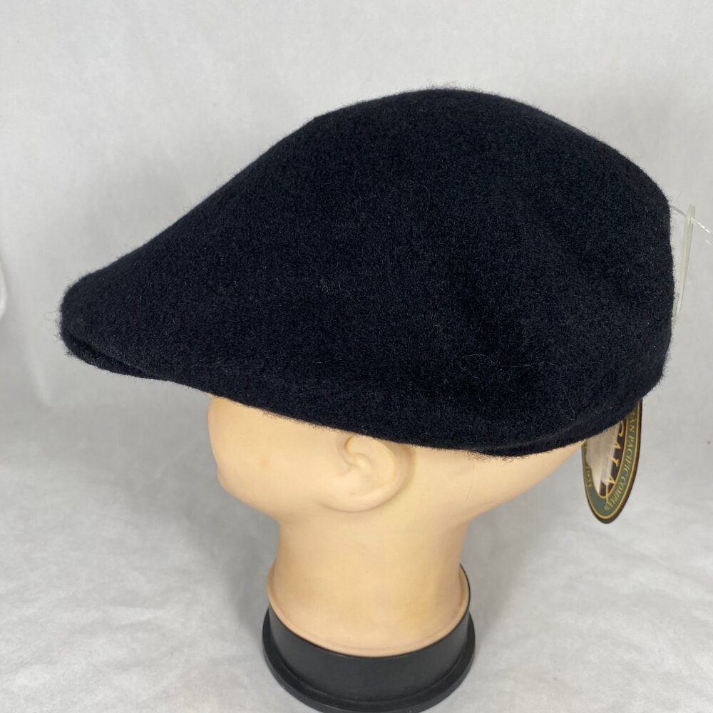Scala Black Wool Flat Cap